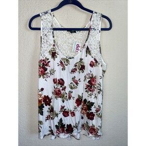 new Rose Lace Floral Blouse Tank Top 1x paisley fairy dainty coquette sexy